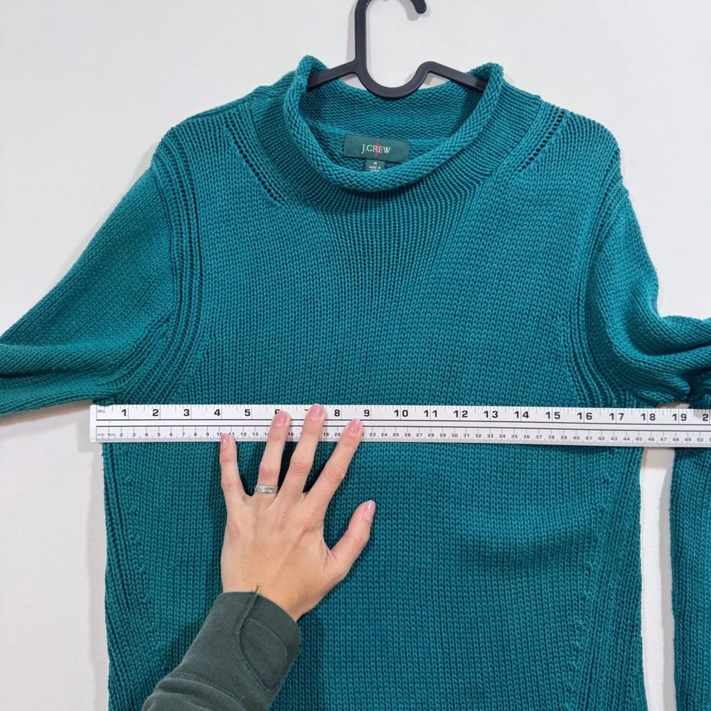 J. Crew Factory Teal Cowl Neck Sweater - Picture 8 of 11